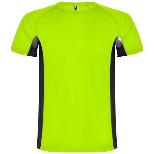 T-shirt sport publicitaire pour enfant Shanghai Vert fluo et Noir